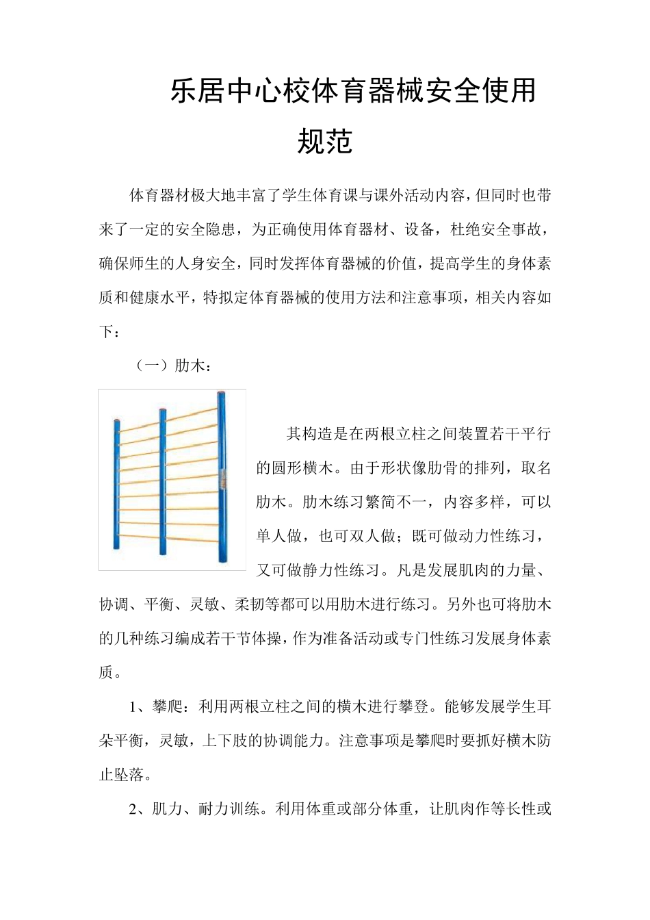 体育器械安全使用注意事项_第1页