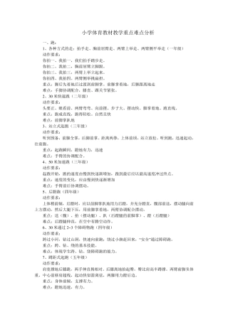 体育教材的重难点分析