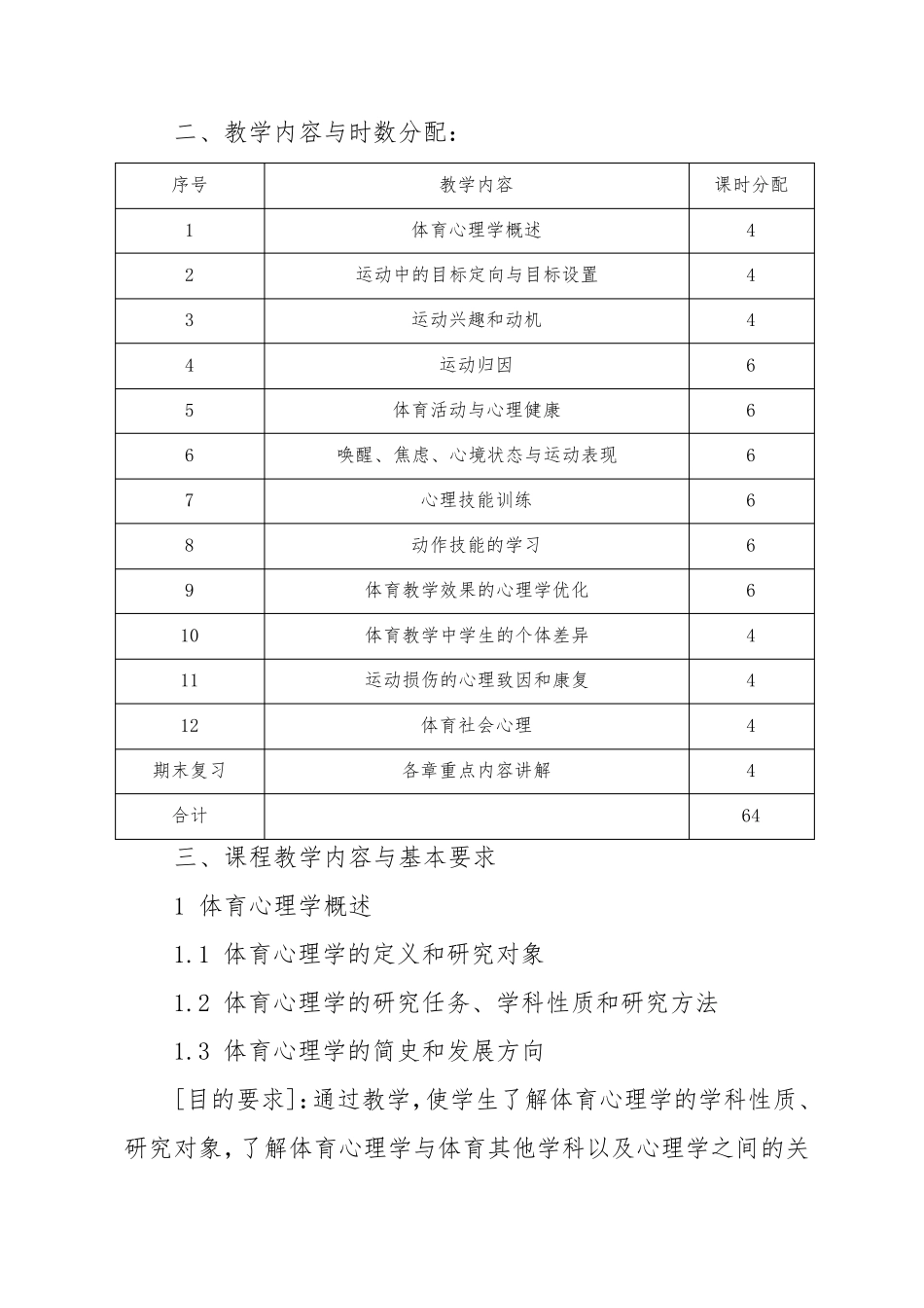 体育教育专业《体育心理学》教学大纲_第2页