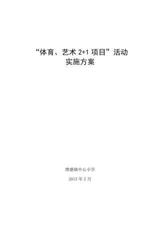 体育艺术“2+1”项目实施方案.