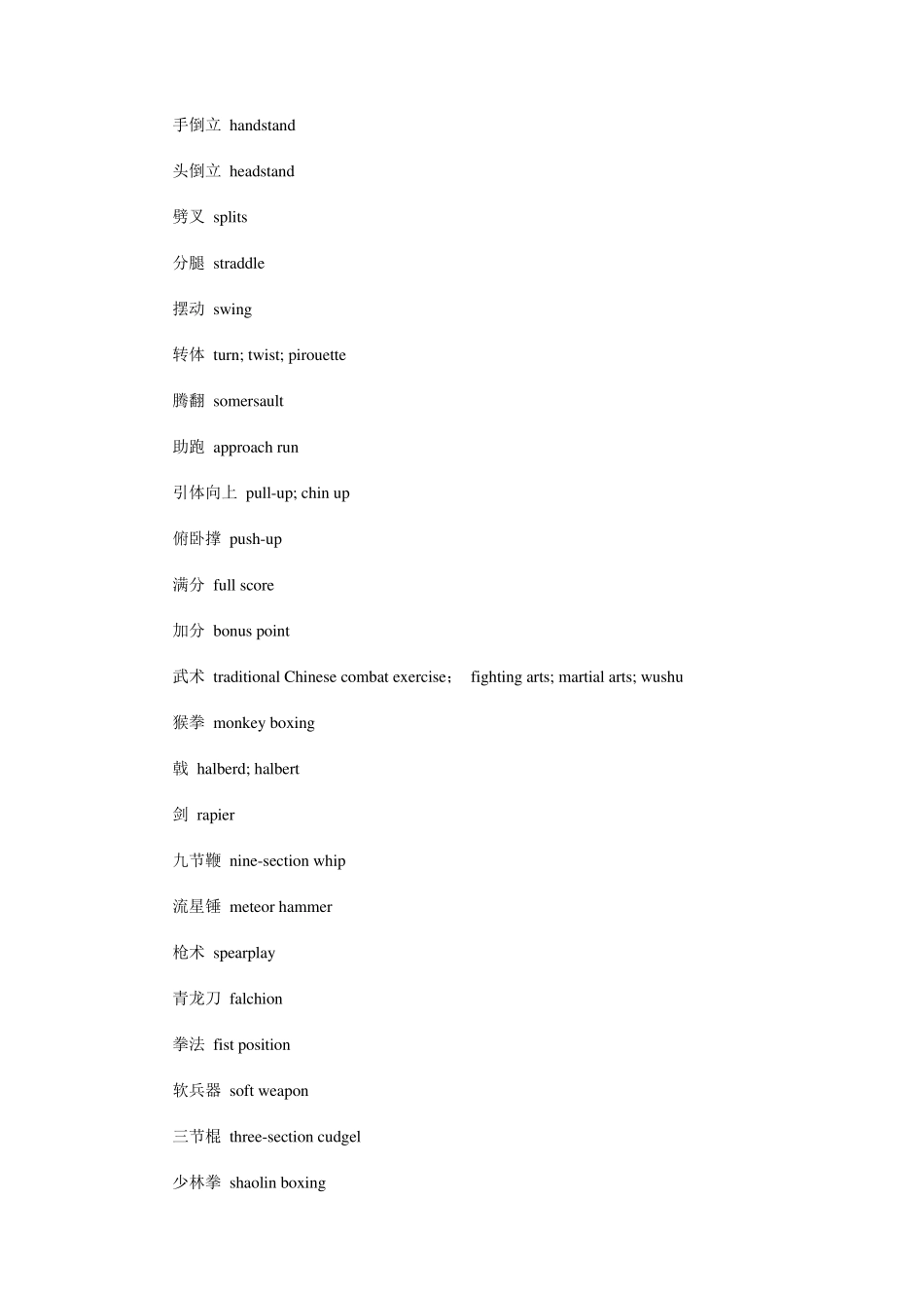 体育英文专业术语对照_第2页