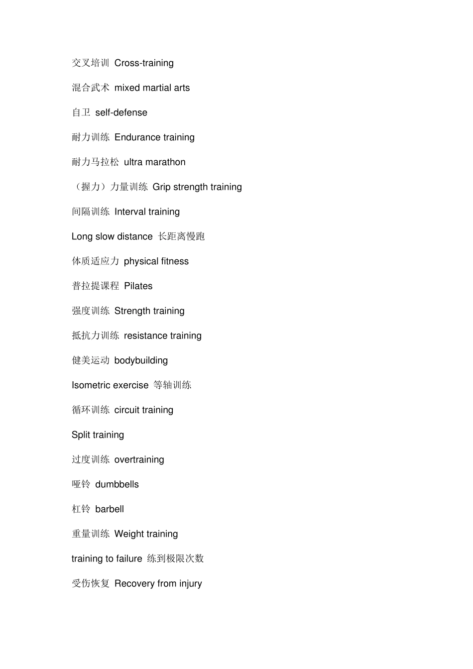 体育词汇英文表达_第3页