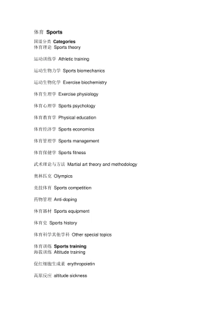 体育词汇英文表达