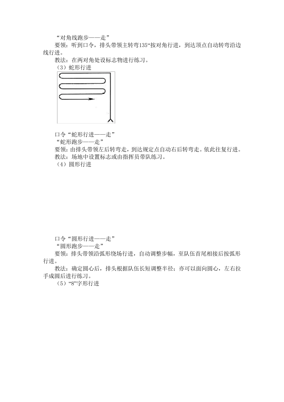 体育课队列队形规范常识动作要领及图解说明_第2页