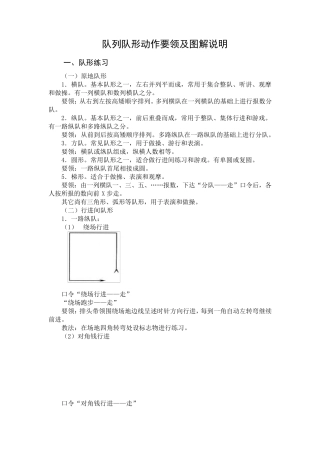 体育课队列队形规范常识动作要领及图解说明
