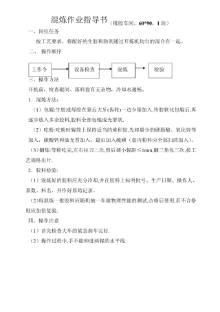 作业指导书及操作规程