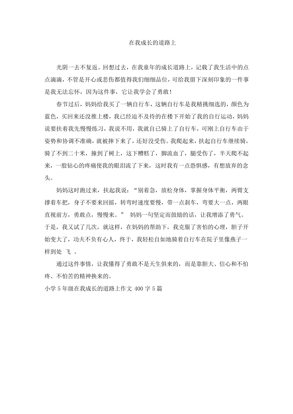 作文在成长的道路上10篇_第2页