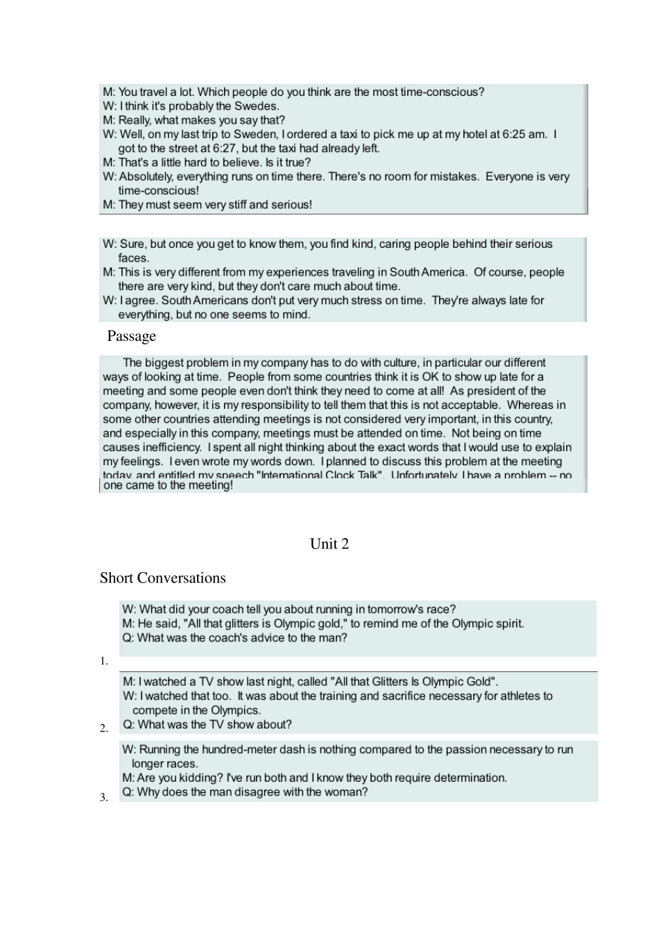 供参考哈第二版新视野大学英语听说教程第二册听力原文及答案_第2页