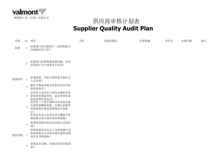 供应商审核计划表_第1页