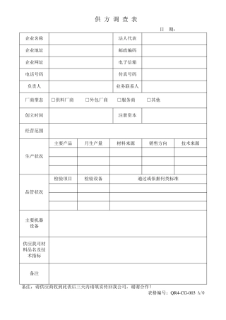 供应商绩效评估表