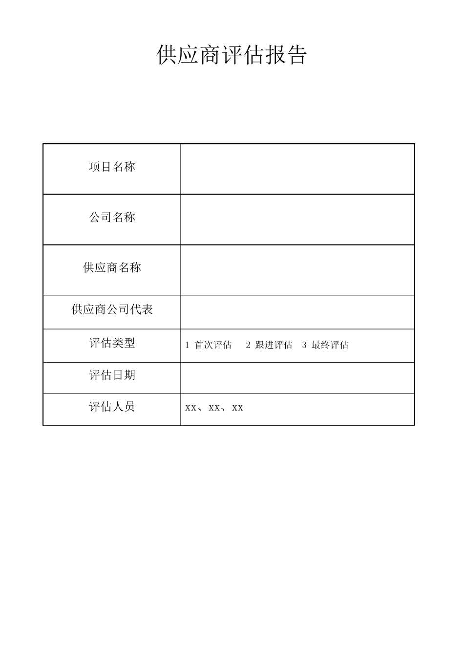 供应商评估报告_第1页