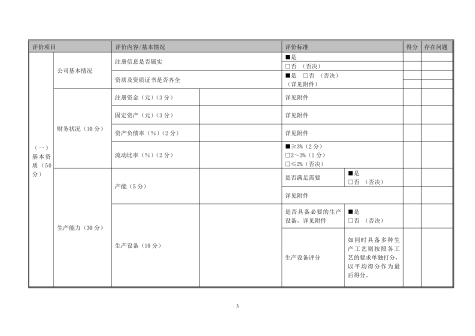 供应商评审考核打分表_第3页