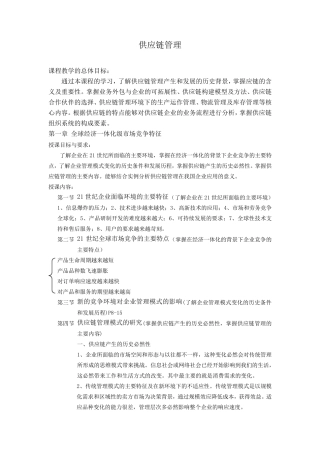 供应链管理核心知识点