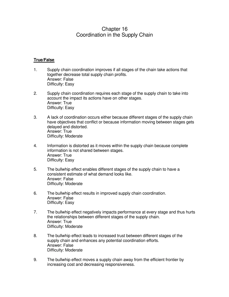 供应链管理第三版Unit16习题与答案_第1页