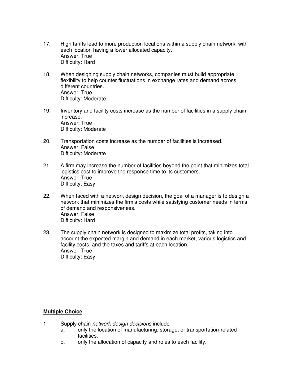 供应链管理第三版Unit5习题与答案_第3页