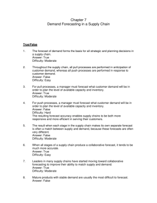 供应链管理第三版Unit7习题与答案