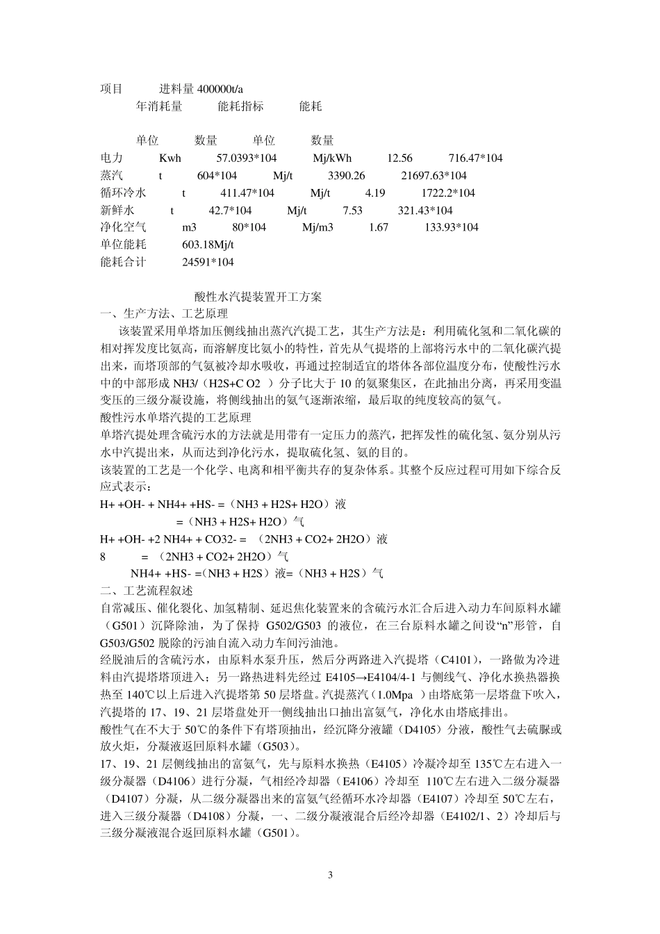 侧线抽氨酸性水汽提装置操作规程_第3页