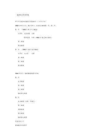 侵华日军序列