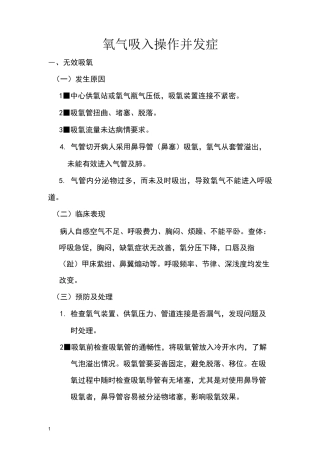 氧气吸入操作并发症
