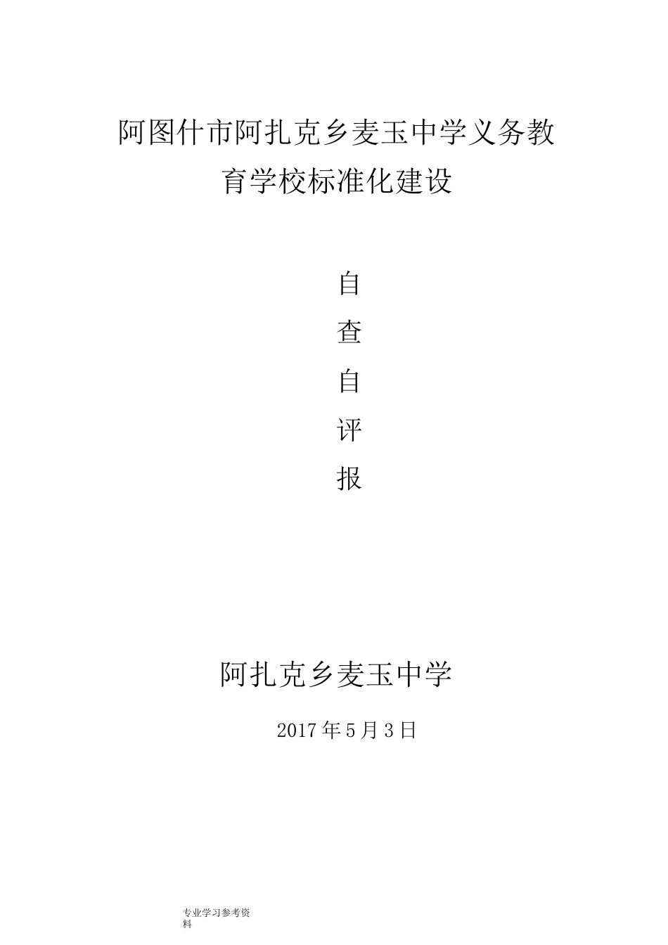 标准化建设自查自评报告_第1页
