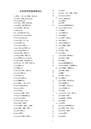 北京高考完型高频词汇(787个)