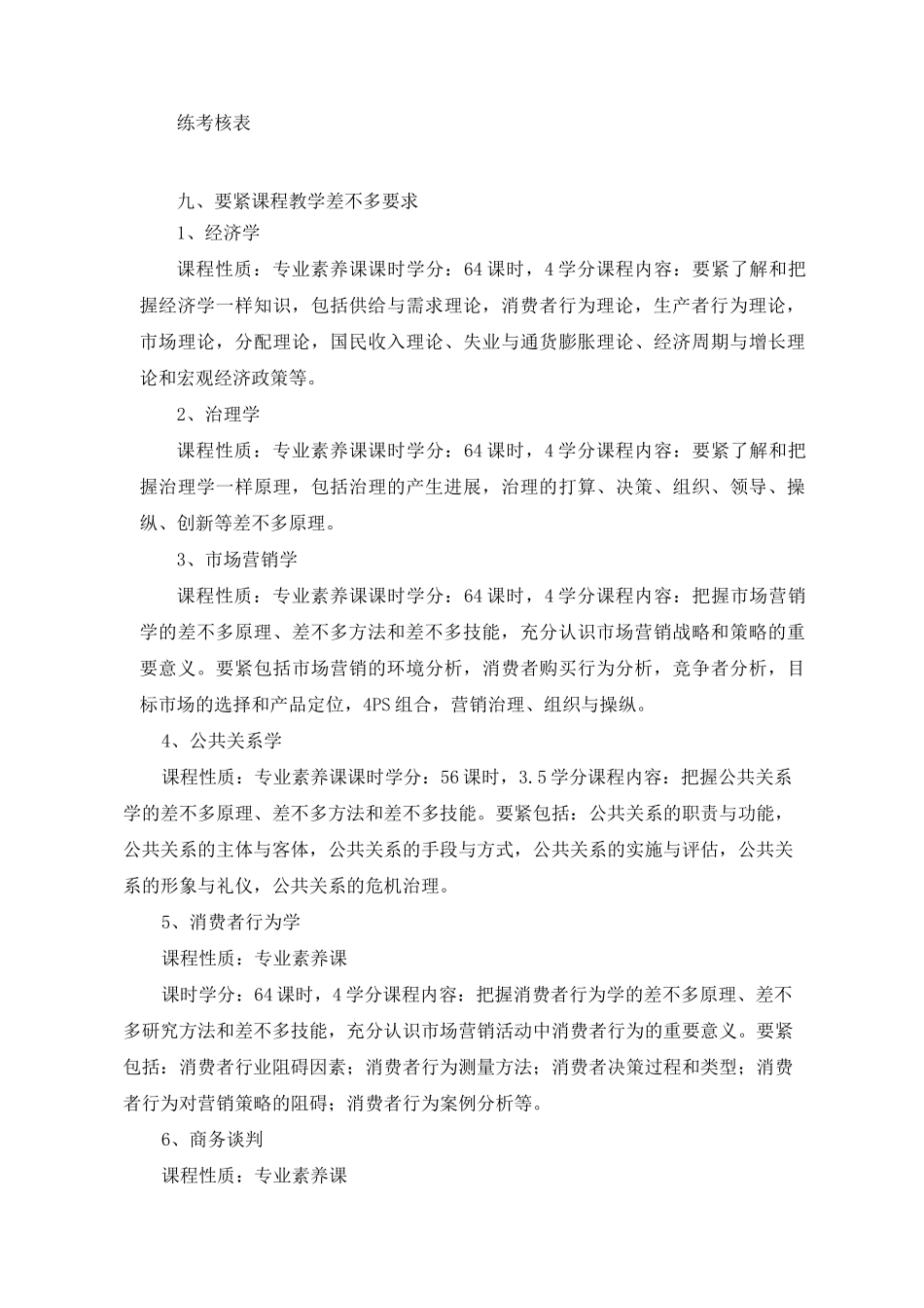 市场营销专业人才培养方案doc市场营销专业人才培养方案_第3页