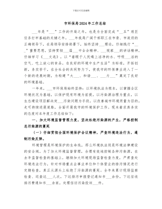 市环保局2024年工作总结