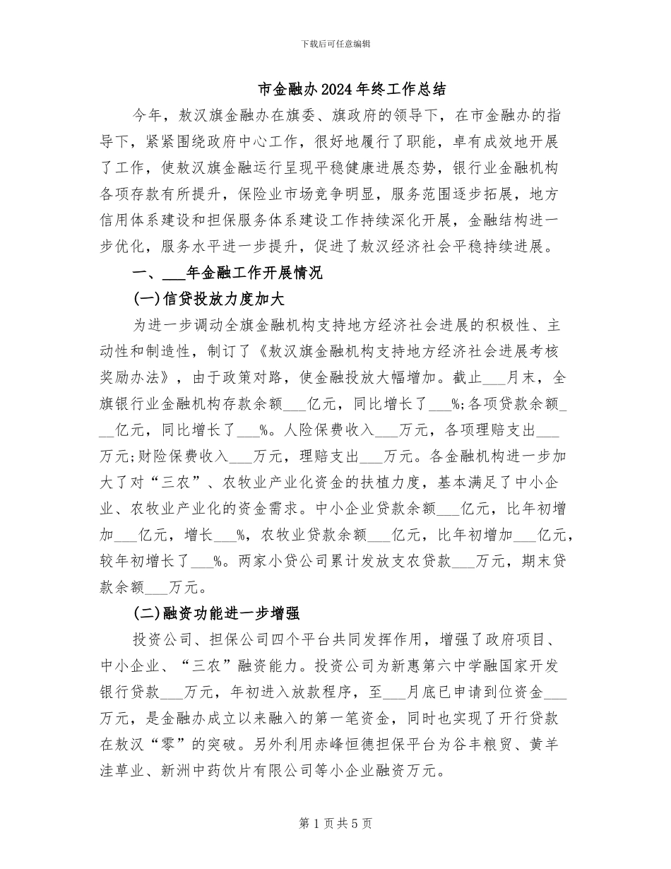 市金融办2024年终工作总结_第1页