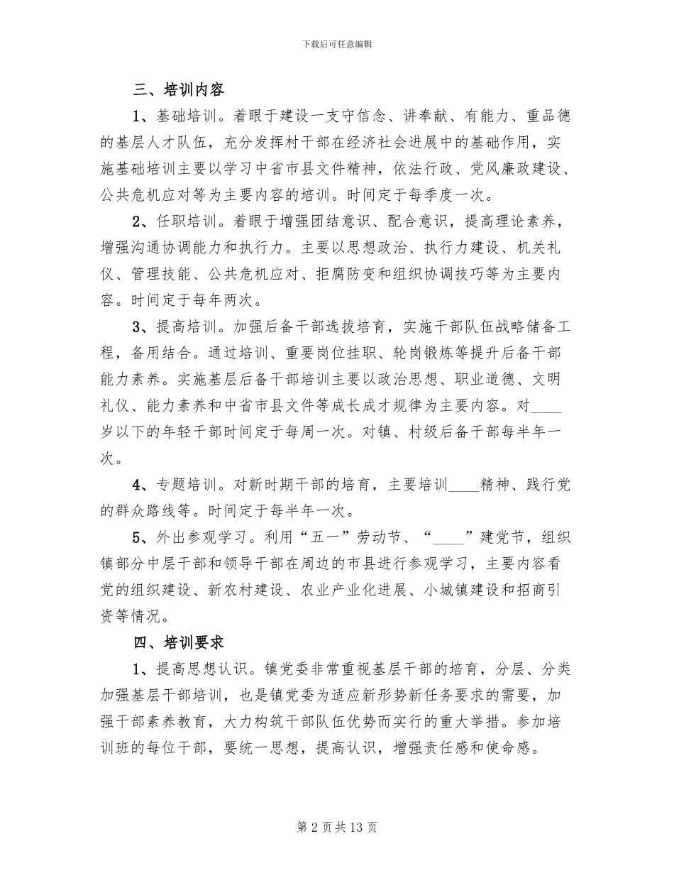 干部教育培训工作方案范文_第2页