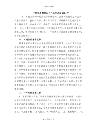 干部试用期转正个人工作总结2024年