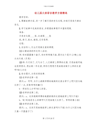 幼儿园大班语言教学方案精选