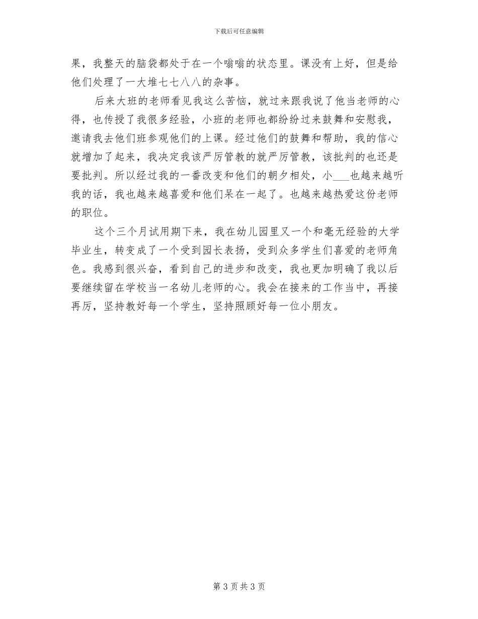 幼儿园新教师工作总结2024年_第3页