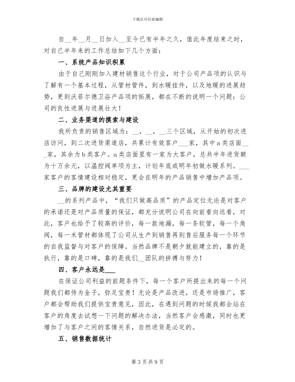 建材销售2024年个人工作总结_第3页