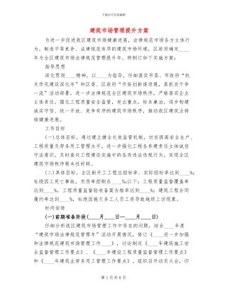 建筑市场管理提升方案