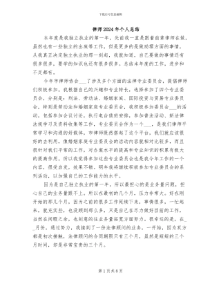 律师2024年个人总结
