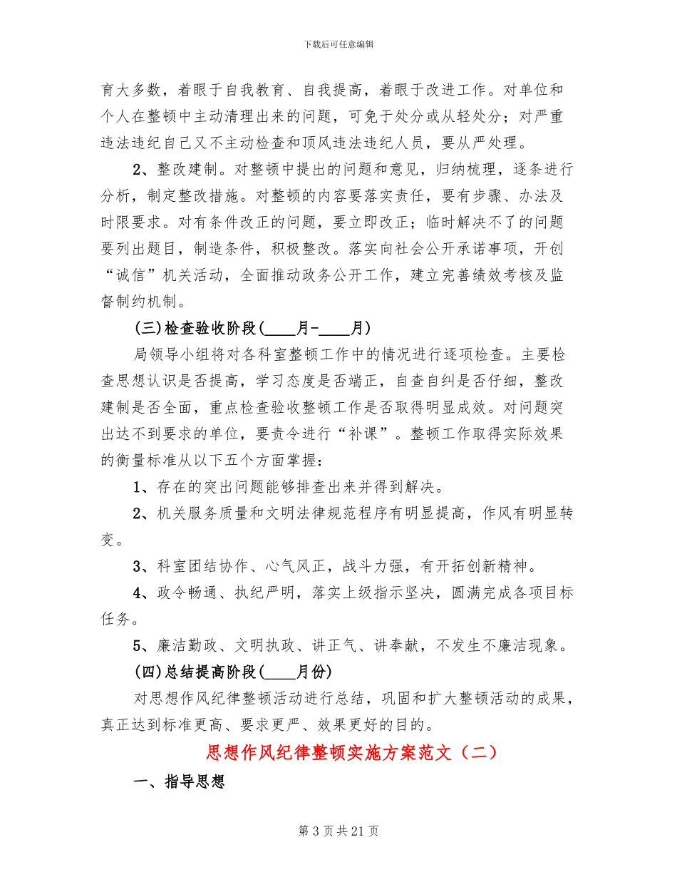 思想作风纪律整顿实施方案范文_第3页