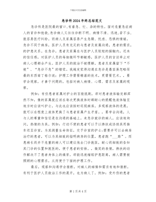 急诊科2024年终总结范文