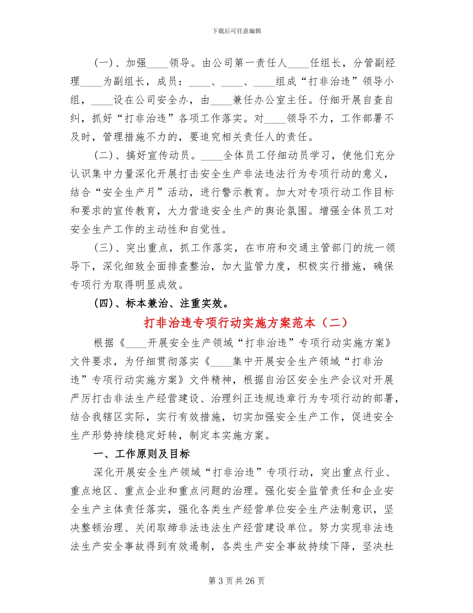 打非治违专项行动实施方案范本_第3页