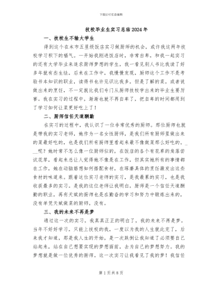 技校毕业生实习总结2024年