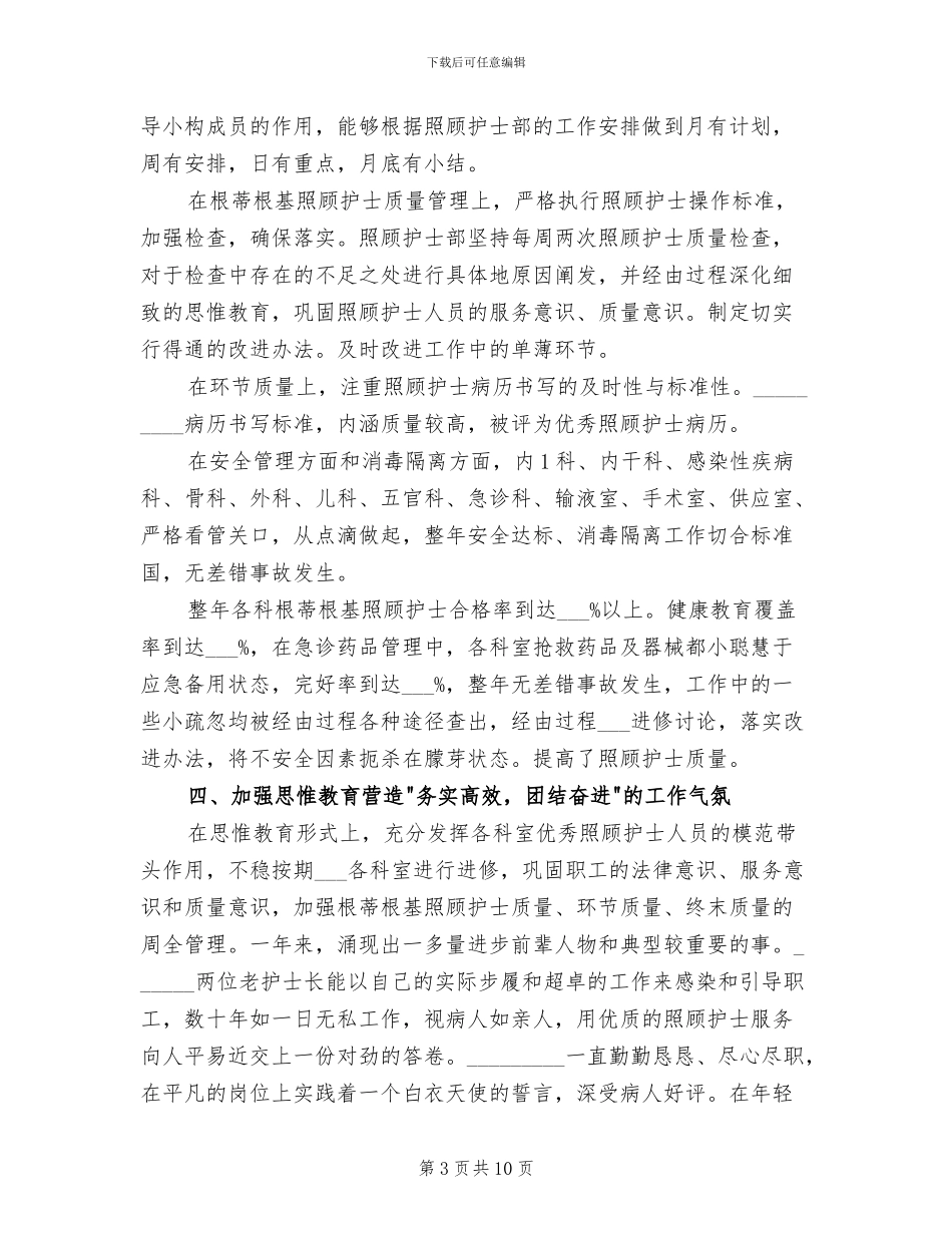护士长2024年工作总结范文_第3页