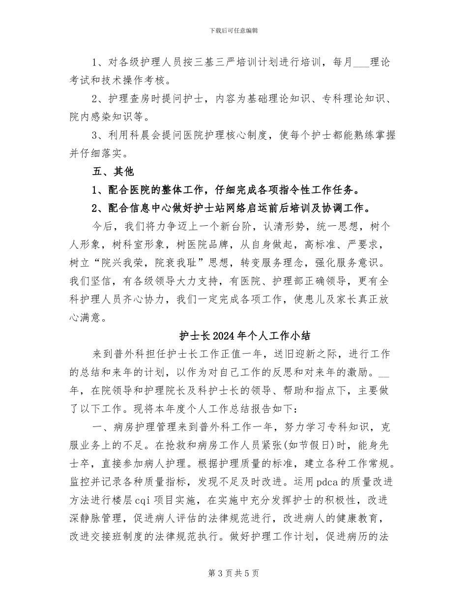 护士长2024工作总结_第3页