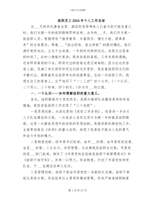 挂职员工2024年个人工作总结