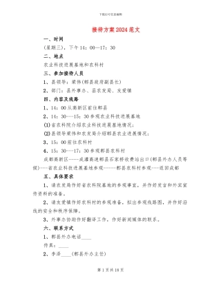 接待方案2024范文