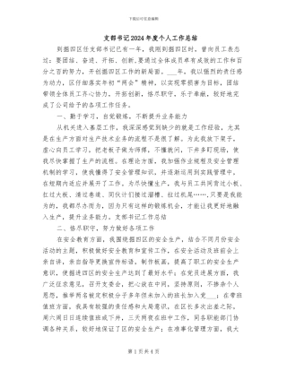 支部书记2024年度个人工作总结