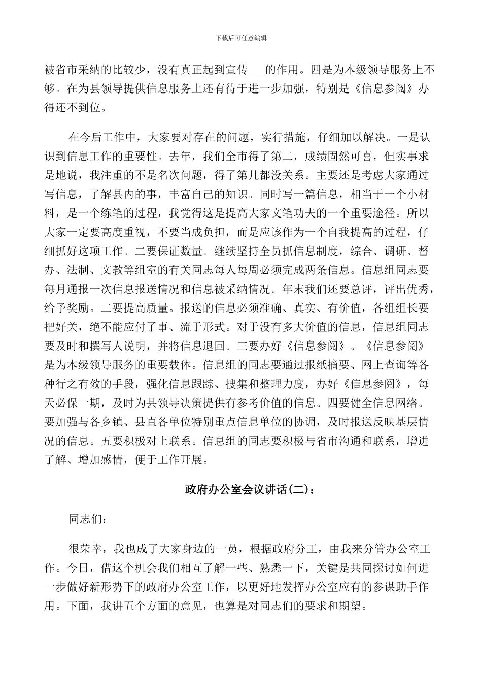 政府办公室会议讲话_第2页