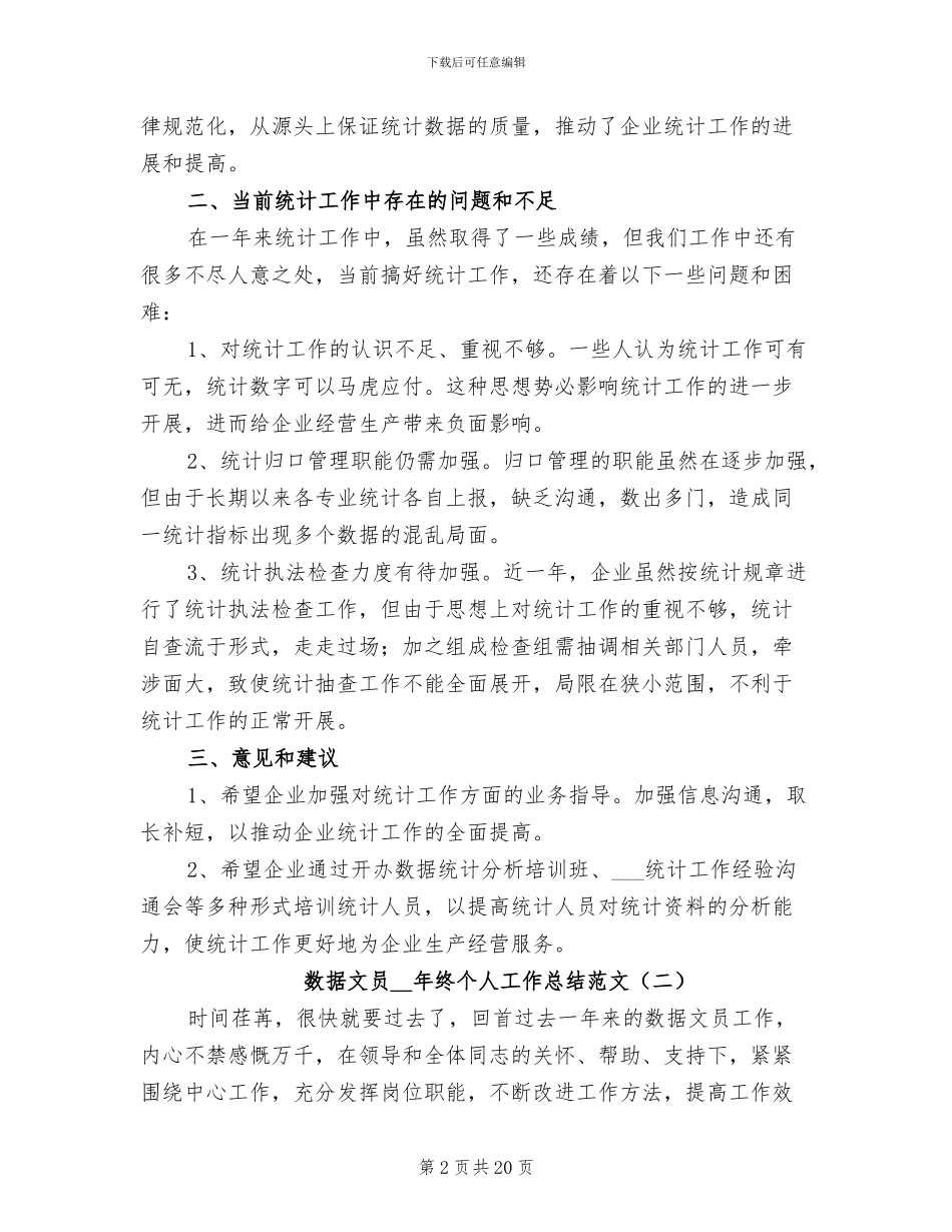 数据文员2024年终个人工作总结_第2页