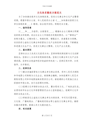 文化体系整改方案范文