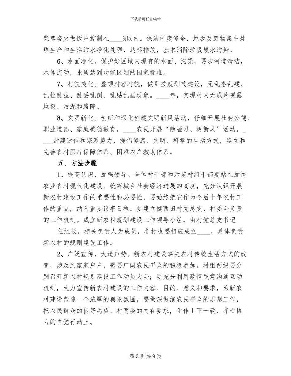 新农村建设实施方案方案(2篇)_第3页
