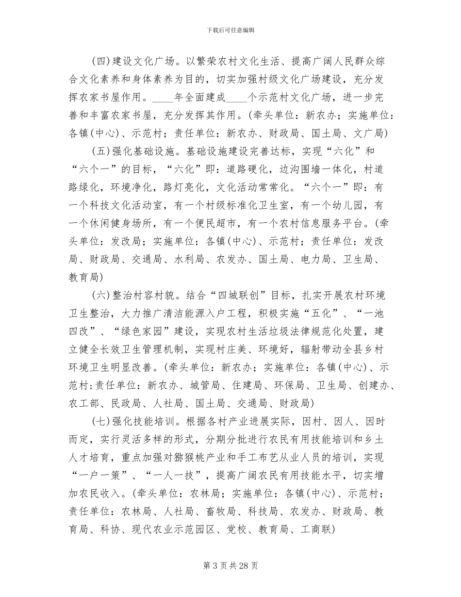 新农村建设实施方案方案参考范文(6篇)_第3页