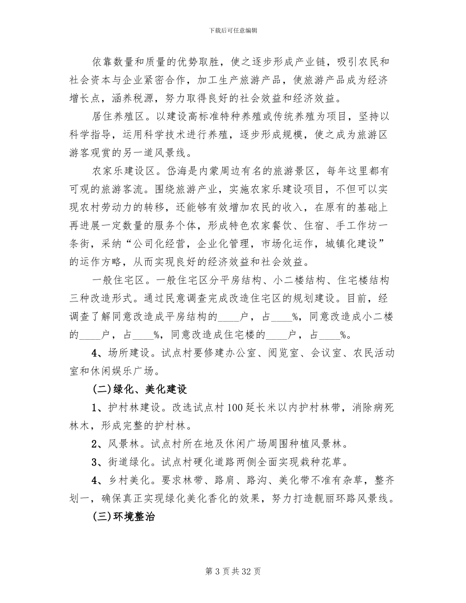 新农村建设实施方案模板_第3页